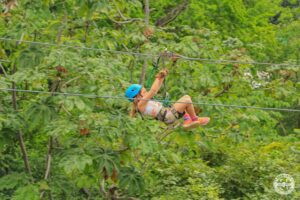 Little Girl Ziplining-at-Diamante